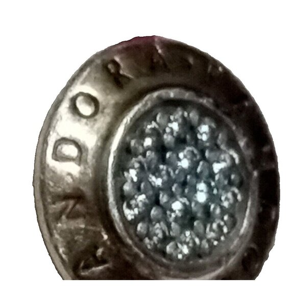 One PANDORA Sparkling Logo Mens Sterling Silver Stud Earring Marked PS925 ALE CZ - Picture 1 of 11